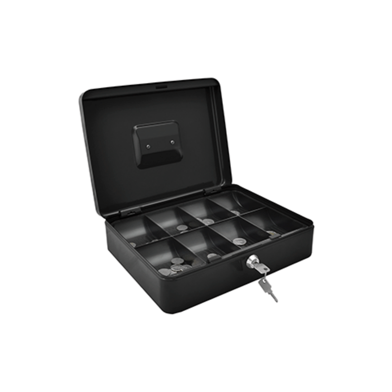 CAJA P- EFECTIVO 12" NEGRA C- LLAVES