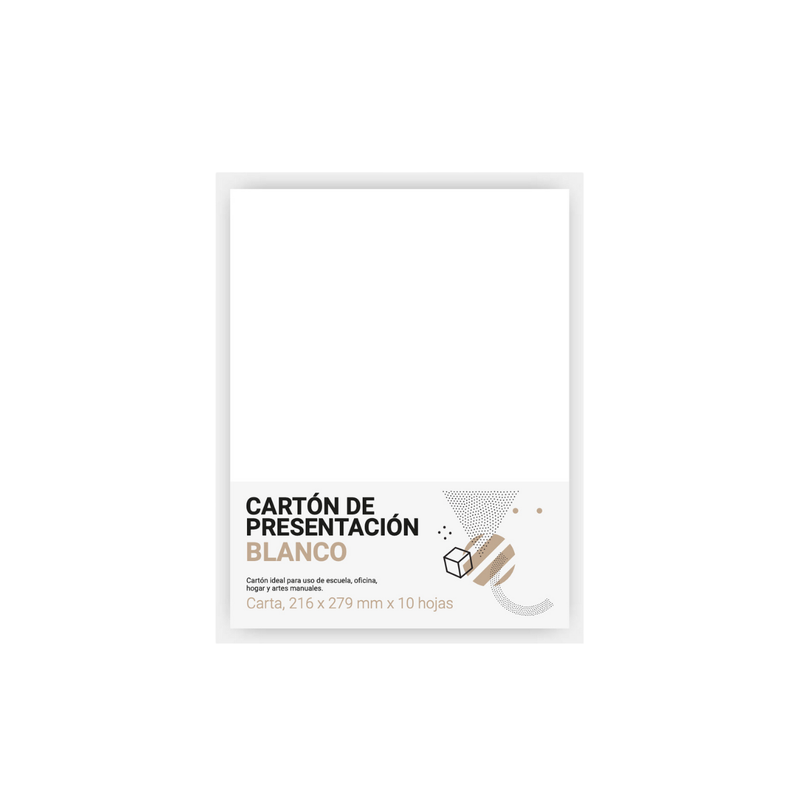 CARTON PRESENTACION BLANCO T/CARTA 8.5 X 11"( PAQ 10)