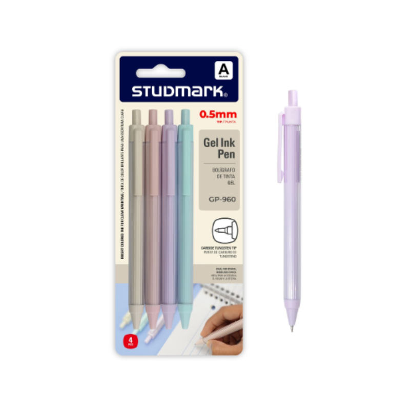 BOLIGRAFO GEL STUDMARK 0.5 MM NEGRO (4 UNIDADES)