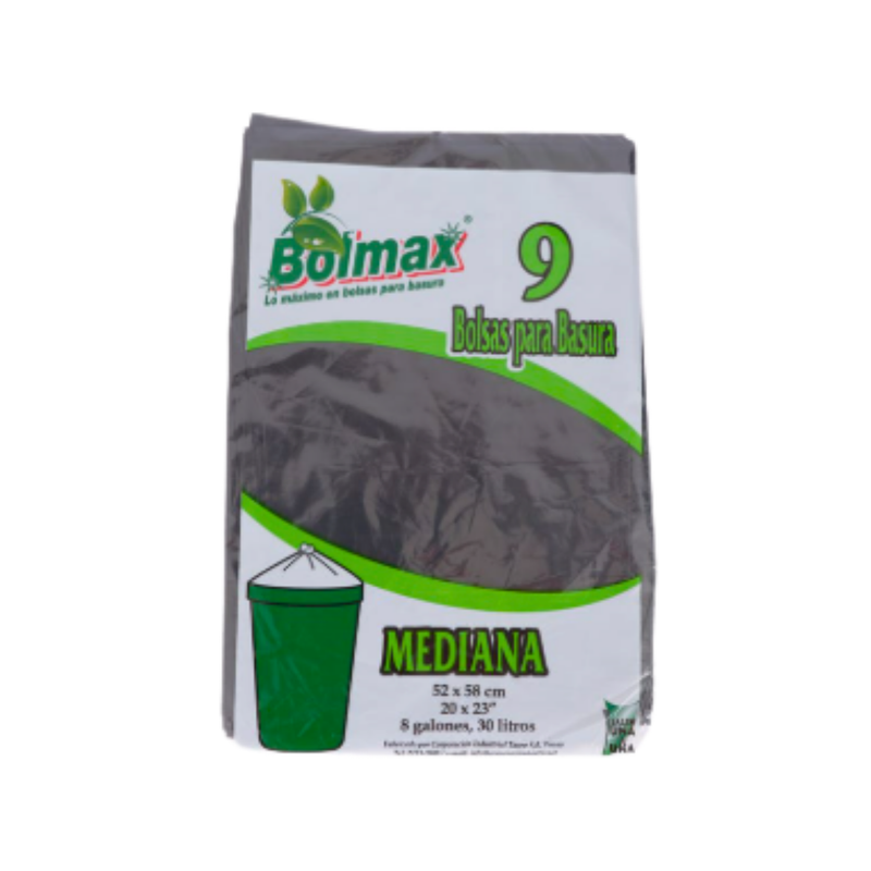BOLMAX BOLSA BASURA MEDIANA 9 U