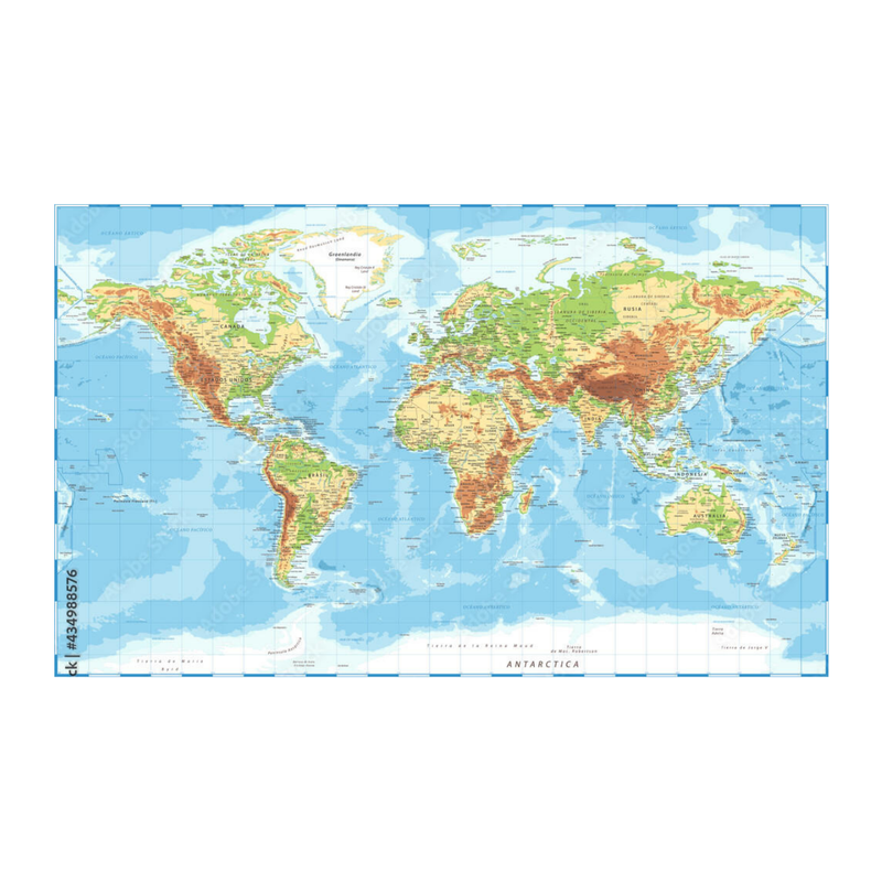 MAPA PLANISFERIO FÍSICO POLÍTICO UNIDAD