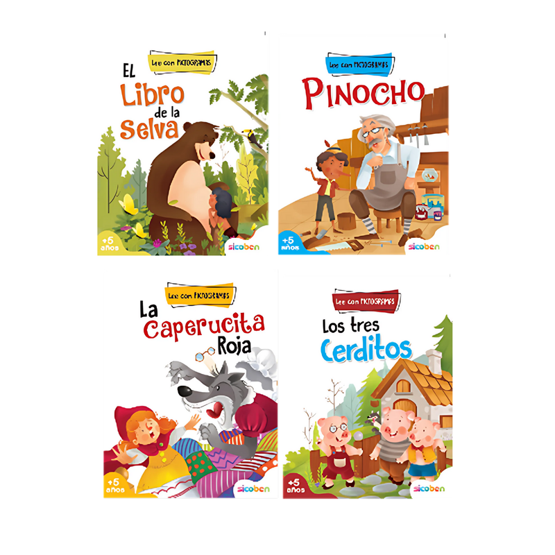 LEE CON PICTOGRAMAS CUATRO CUENTOS CLÁSICOS SICOBEN