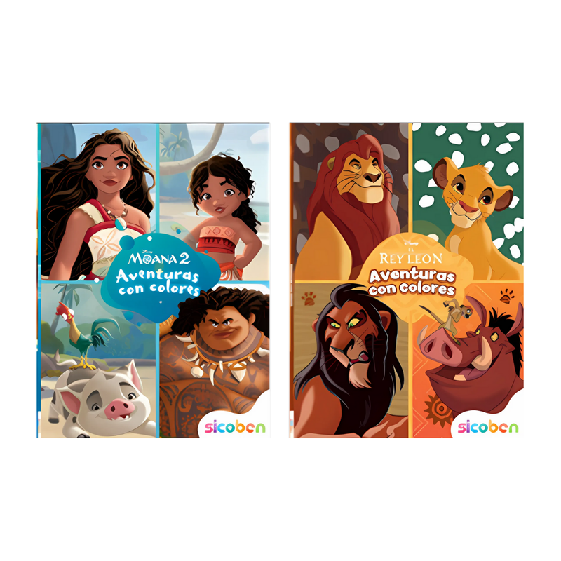 AVENTURAS CON COLORES DISNEY  2 TITULOS 16 PAG SICOBEN