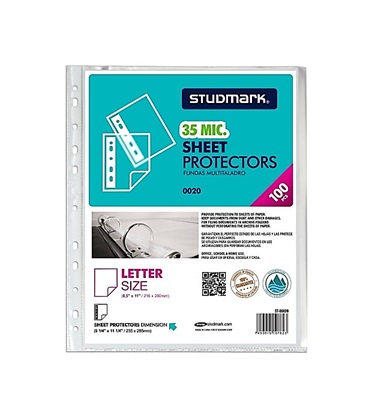 FUNDAS PROTECTORA CARTA 30 MICRAS STUDMARK (100 UDS)