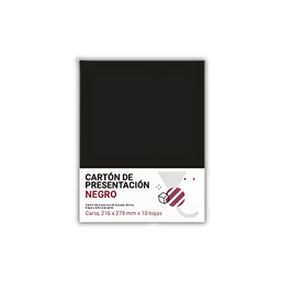 [SP-361201C46] CARTON PRESENTACION NEGRO T/CARTA 8.5 X 11" (PAQ 10)