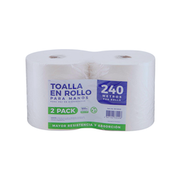 [1095] MJR TOALLA DE MANOS ROLL 240MTS (PAQ 2)