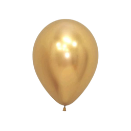 [OFF-DOR007] GLOBO No. 12 DORADO LATEX CROMADO (50 UDS)