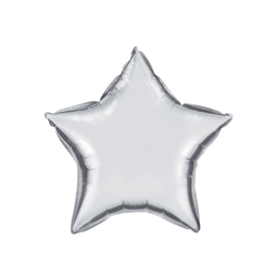 [OFF-ESTR7246] GLOBO No. 24 METAL. MYLAR ESTRELLA PLATA. UNIDAD