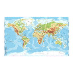 [OFF-35028] MAPA PLANISFERIO FÍSICO POLÍTICO UNIDAD