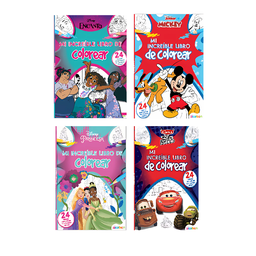[OFF-D-9110] MI INCREIBLE LIBRO DE COLOREAR - DISNEY  24 PAG BLANCO Y NEGRO +1 PAG STICKERS SICOBEN
