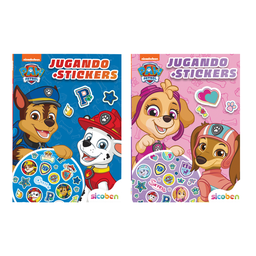 [OFF-BP-N-CS-3219] JUGANDO + STICKERS PAW PATROL PINK & BLUE27X20CM 24 PAG + 1 STICKERS SICOBEN