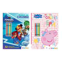 [OFF-BP-H-CC-9326] MUNDO DE COLORES PEPPA PIG 32 PAG + 4 CRAYONES 19,7X27CM SICOBEN