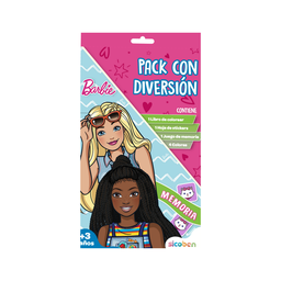 [OFF-NV-M-PME-3122] PAQUETE BARBIE 1 LIBRO DE COLOREAR, 1 PAG DE STICKERS, 1 JUEGO DE MEMORIA, 4 COLORES SICOBEN