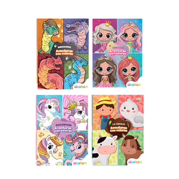 [OFF-BP-S-C-5494] AVENTURAS CON COLORES  4 TÍTULOS 16 PAG LIBROP/COLOREAR SICOBEN