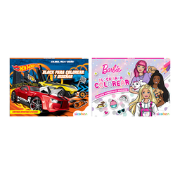 [OFF-BP-M-CS-4093] BLOCK PARA COLOREAR MATTEL 2 TÍTULOS CON 24 PAG +1 PAG STICKERS SICOBEN