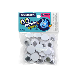 [ST-EY-20] OJOS MOVILES NEGROS 20MM (PAQ 48)